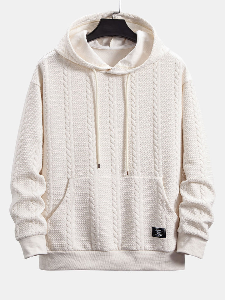 Ties | Hoodie met jacquarddessin, tarwemotief en relaxte pasvorm