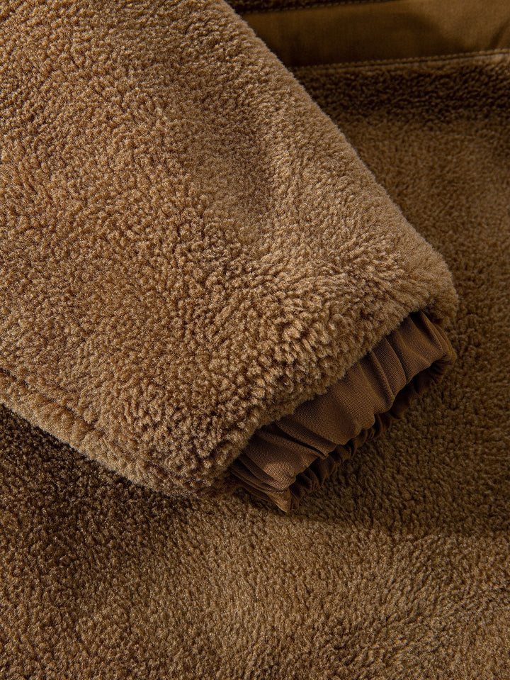 Koen | Gewatteerde teddyfleece jas met rits