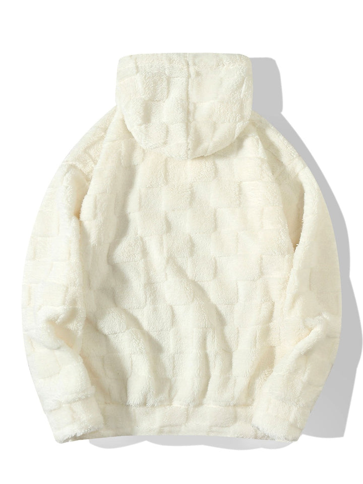 Jort | Teddyhoodie met schaakborddessin en relaxte pasvorm