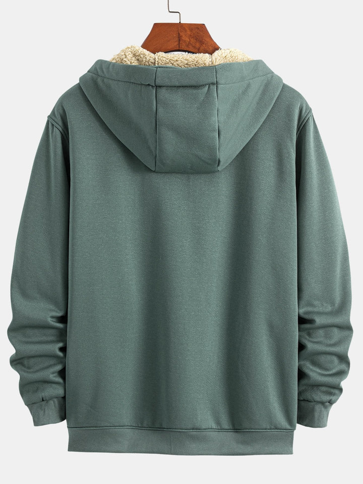 Gert | Hoodie met teddyvoering en ritssluiting