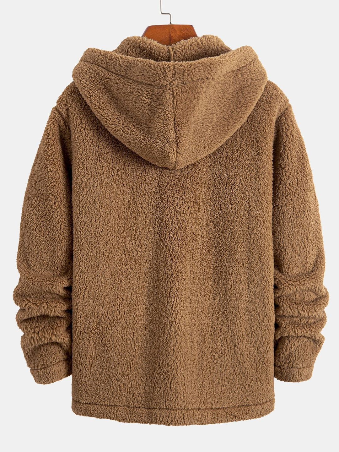 Job | Teddyfleece jas met capuchon en knopen