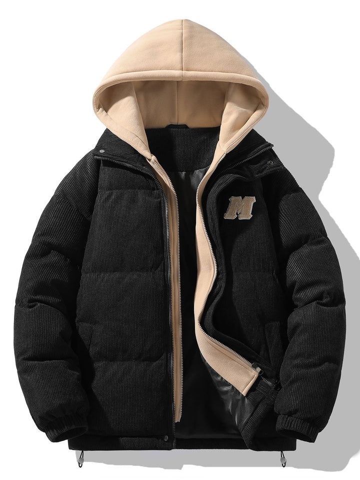 Cornelis | Corduroy puffer jas met capuchon