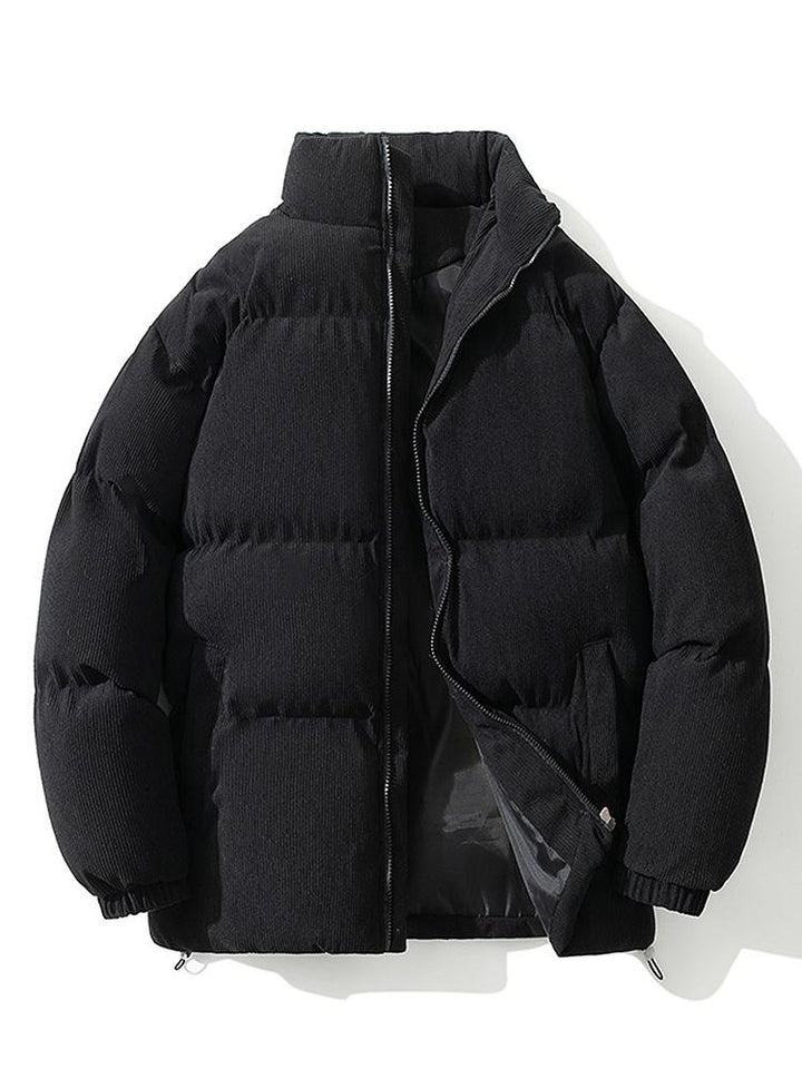 Jasper | Corduroy puffer jas met coltrechterkraag