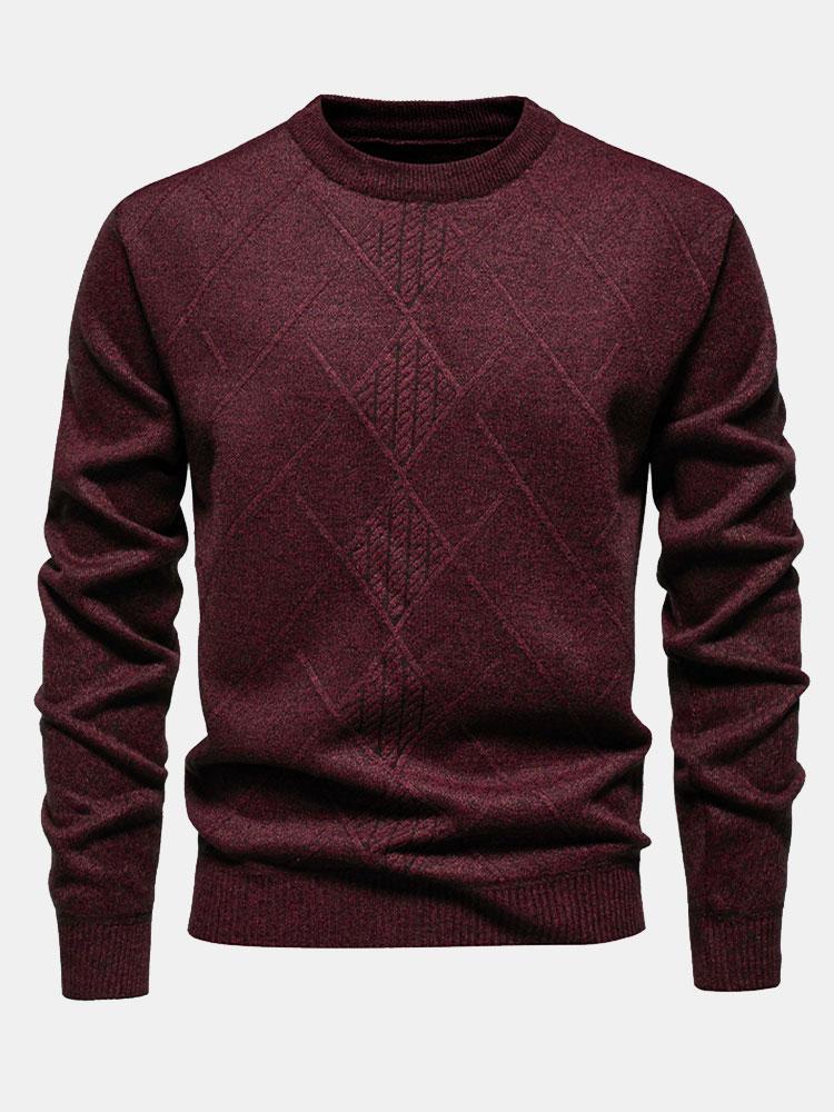 Rens | Trui met geometrisch ruitpatroon