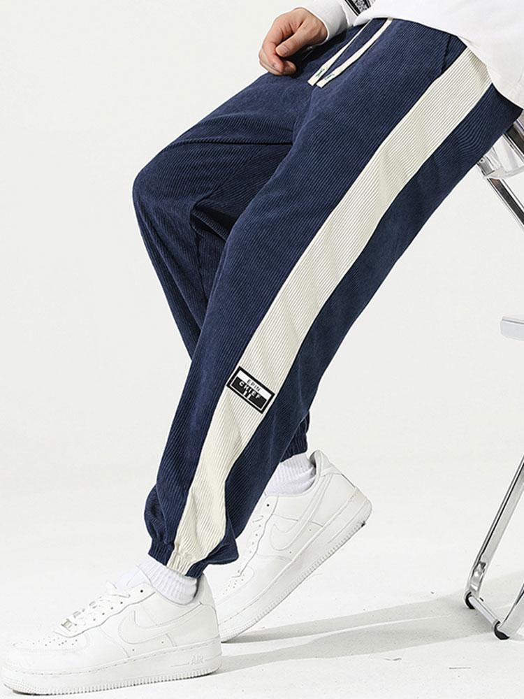 Sam | Corduroy Joggingbroek met Zijstreep