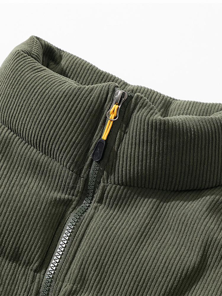 Jasper | Corduroy puffer jas met coltrechterkraag