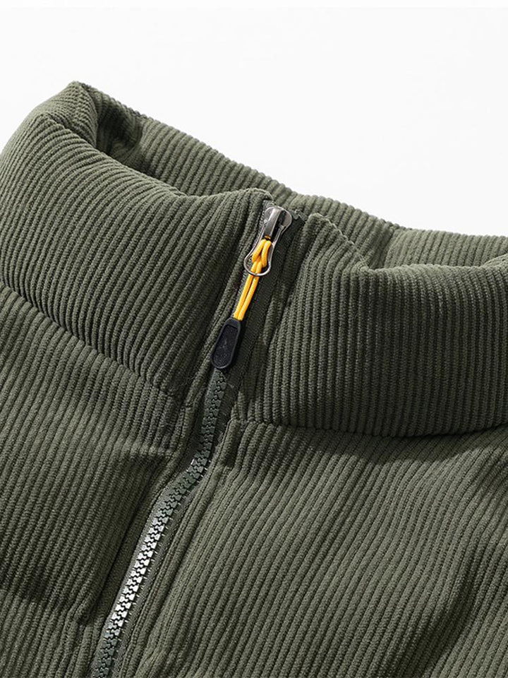 Jasper | Corduroy puffer jas met coltrechterkraag