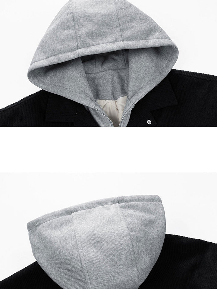 Noah | Gewatteerde corduroy jas met capuchon