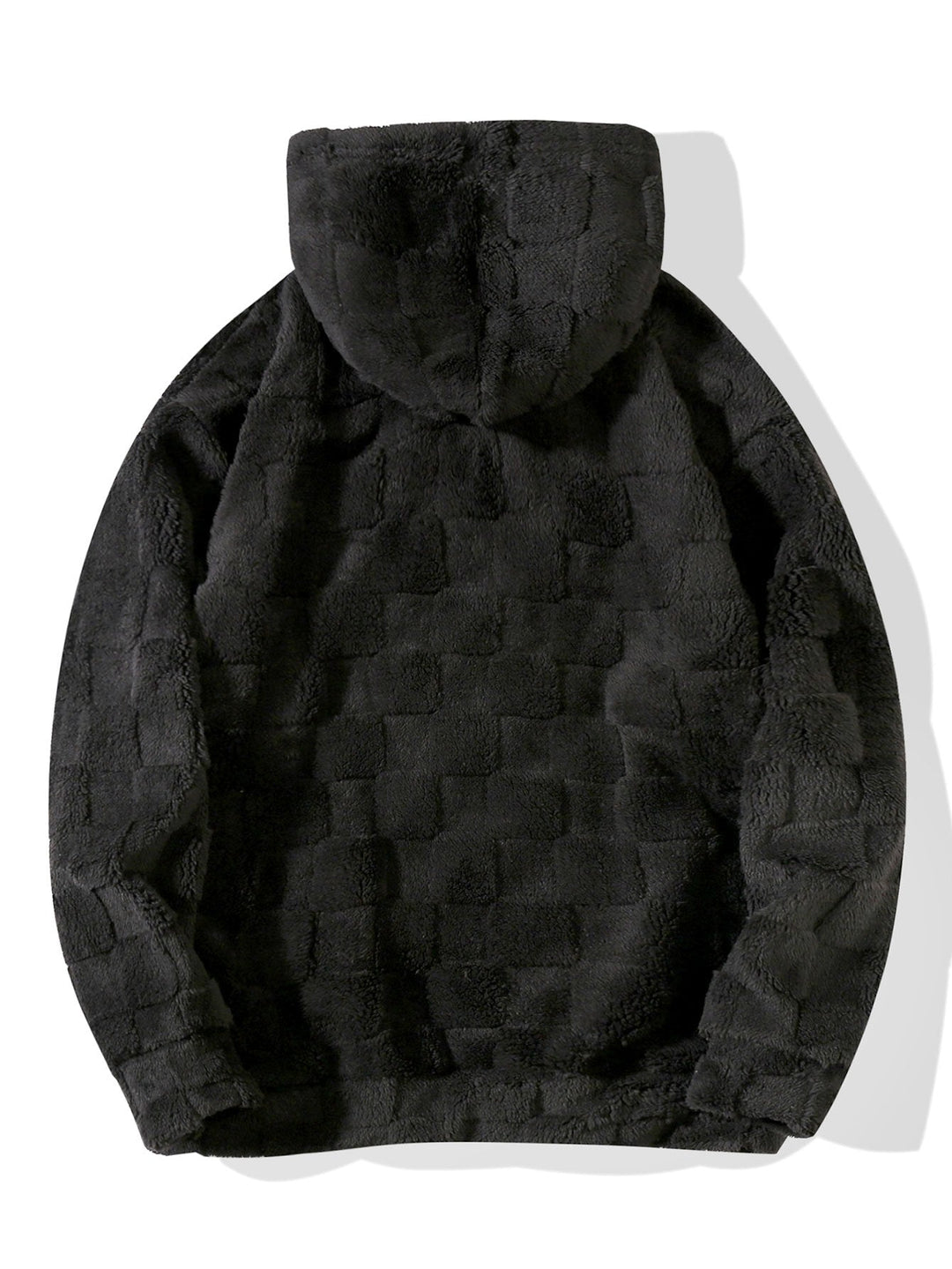 Jort | Teddyhoodie met schaakborddessin en relaxte pasvorm