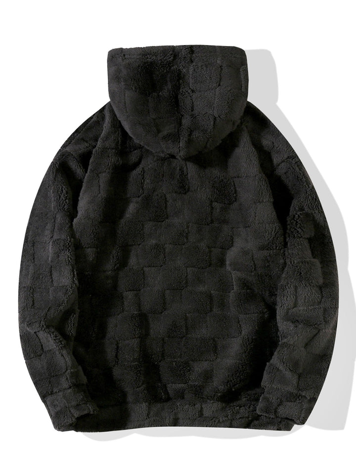 Jort | Teddyhoodie met schaakborddessin en relaxte pasvorm
