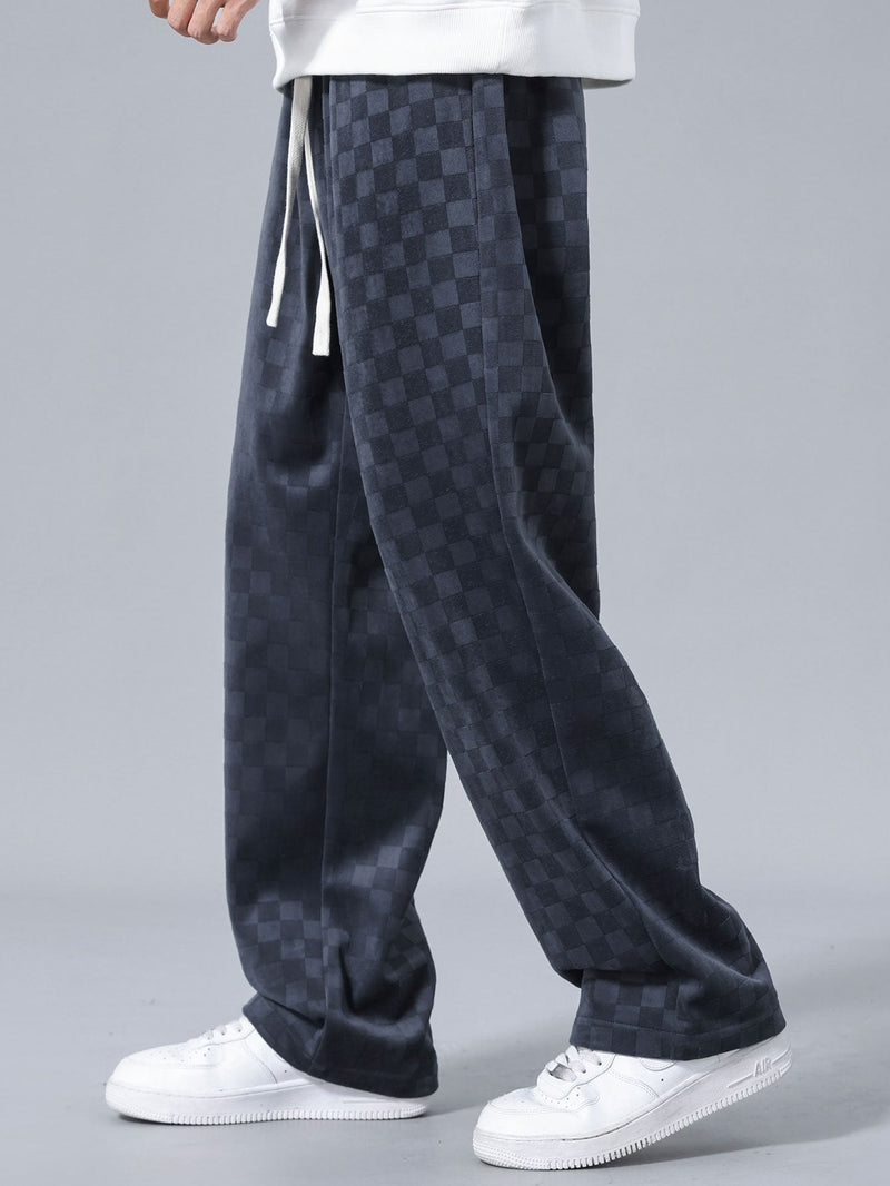 Arne | Geblokte Broek Straight Leg