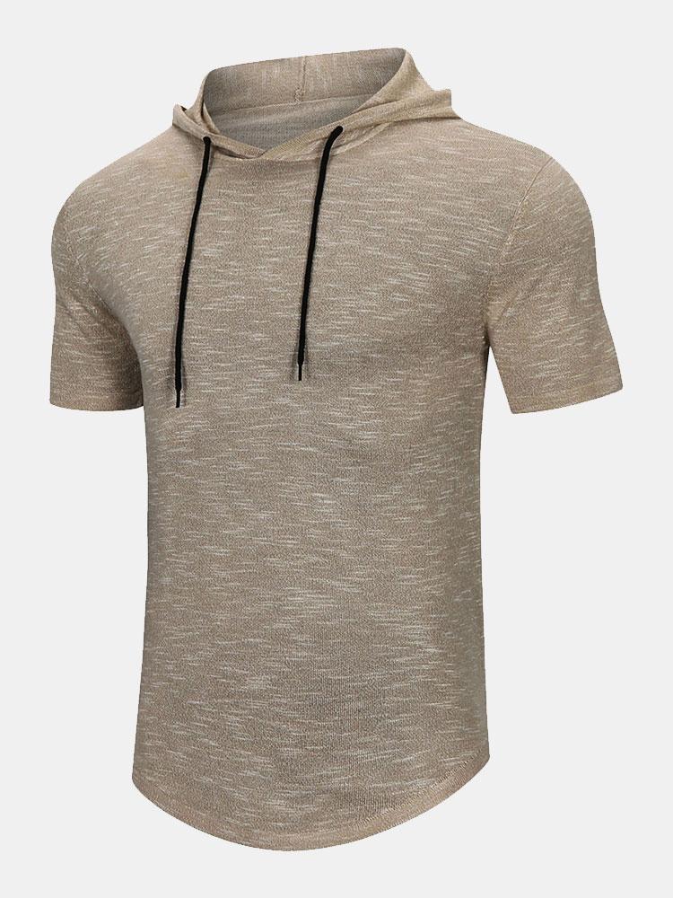 Eduard | Slim-fit gebreid T-shirt met capuchon