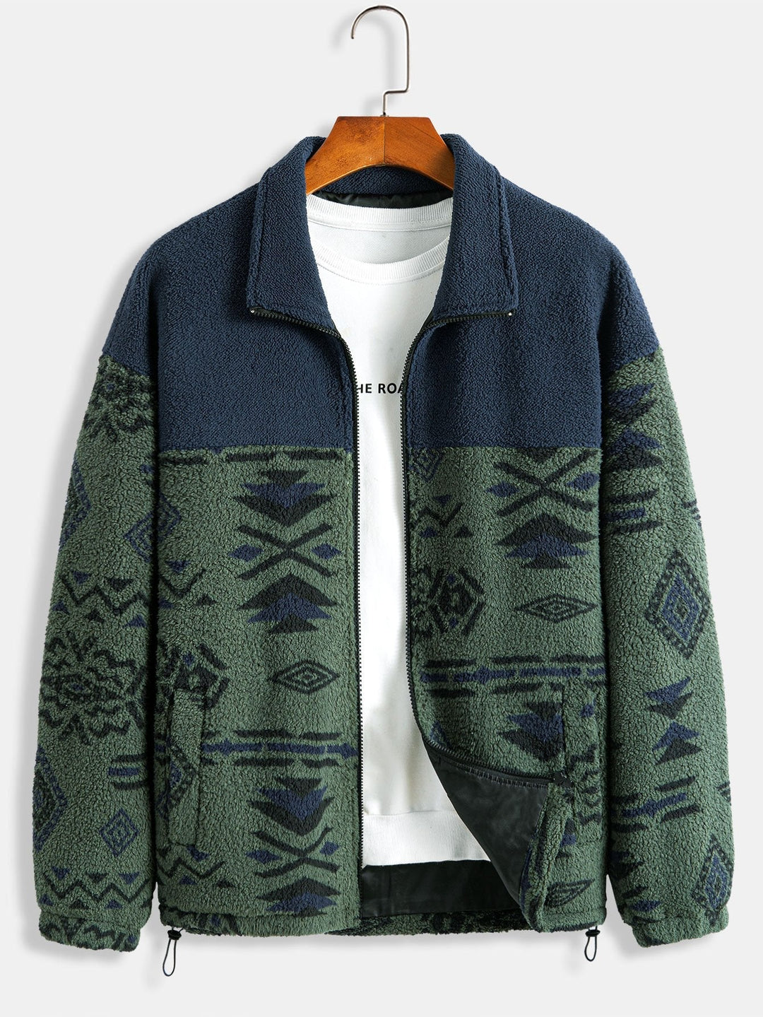 Floris | Teddyfleece jas met azteekse print