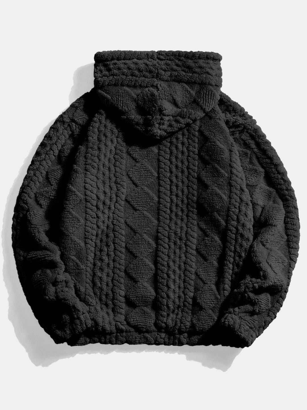 Niek | Teddyhoodie met geometrisch jacquarddessin
