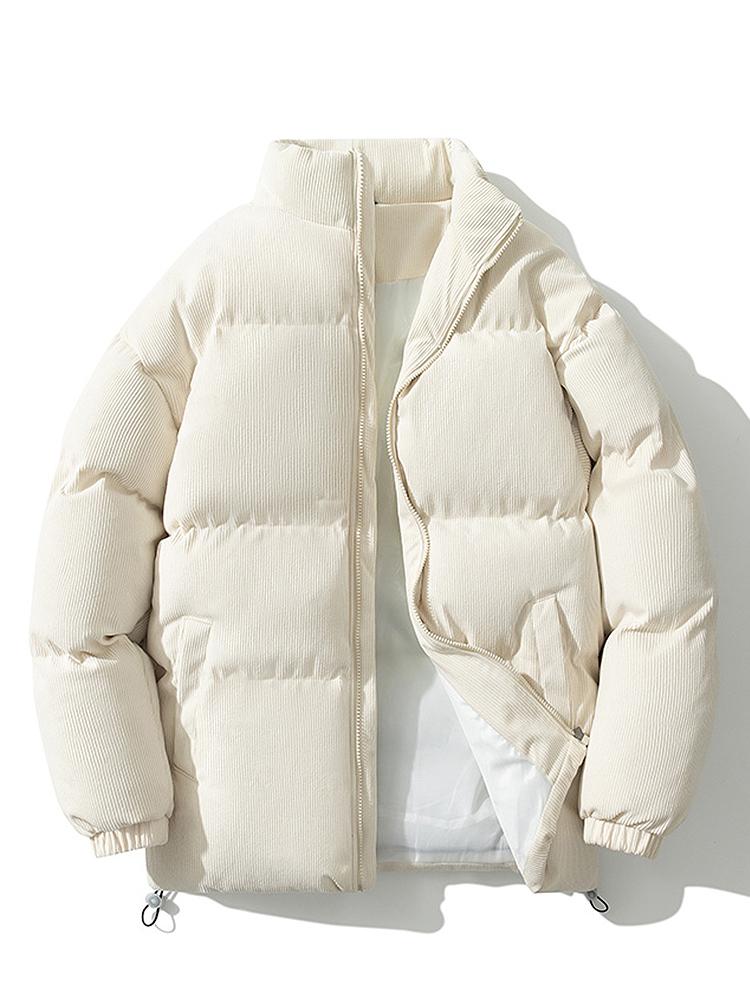 Jasper | Corduroy puffer jas met coltrechterkraag