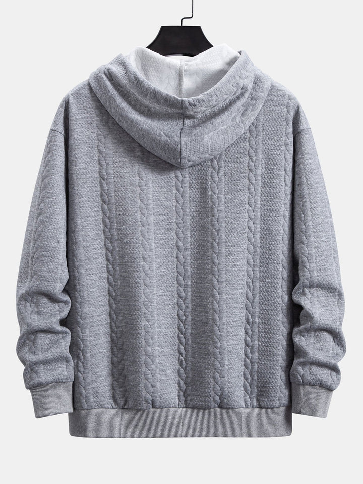 Ties | Hoodie met jacquarddessin, tarwemotief en relaxte pasvorm