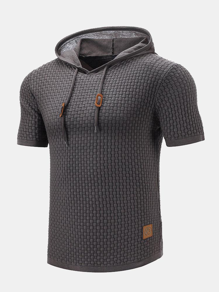 Jacob | Slim-fit gebreide trui met korte mouwen en capuchon