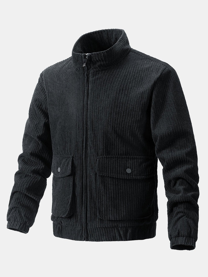 Dave | Corduroy jack met trechterkraag en rits