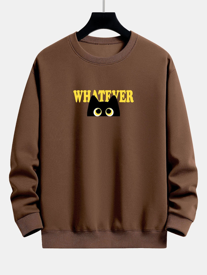 Harm | Sweater met zwarte kat en tekstopdruk en relaxte pasvorm