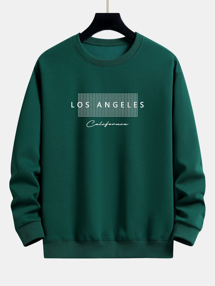 Rick | Sweater met Los Angeles-print met ruitmotief en relaxte pasvorm