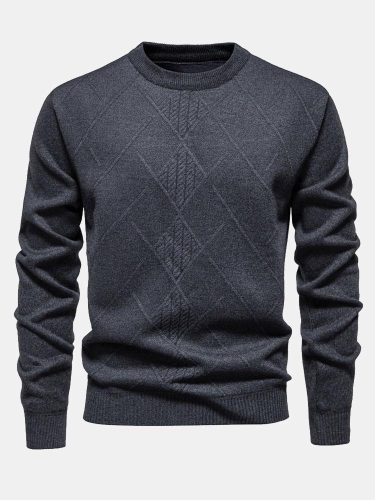 Rens | Trui met geometrisch ruitpatroon