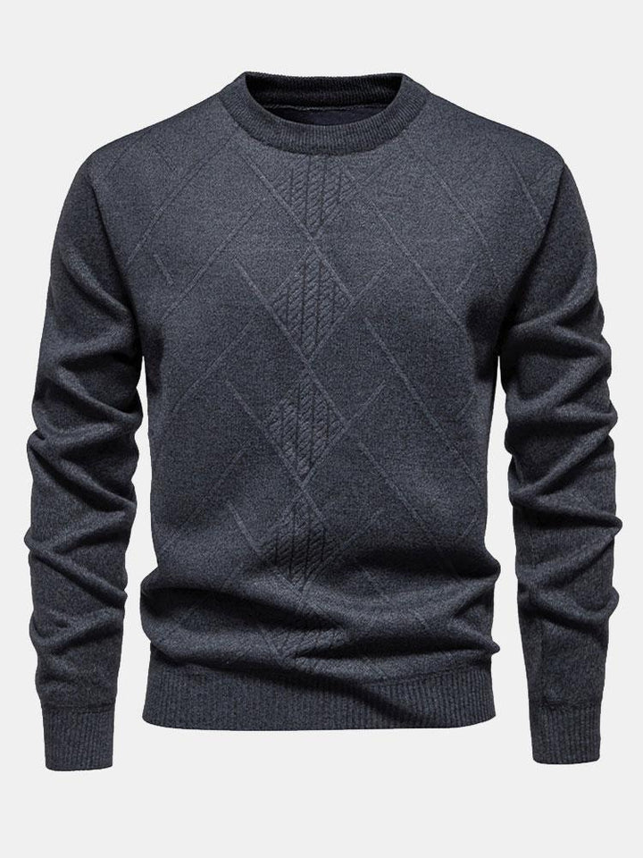 Rens | Trui met geometrisch ruitpatroon