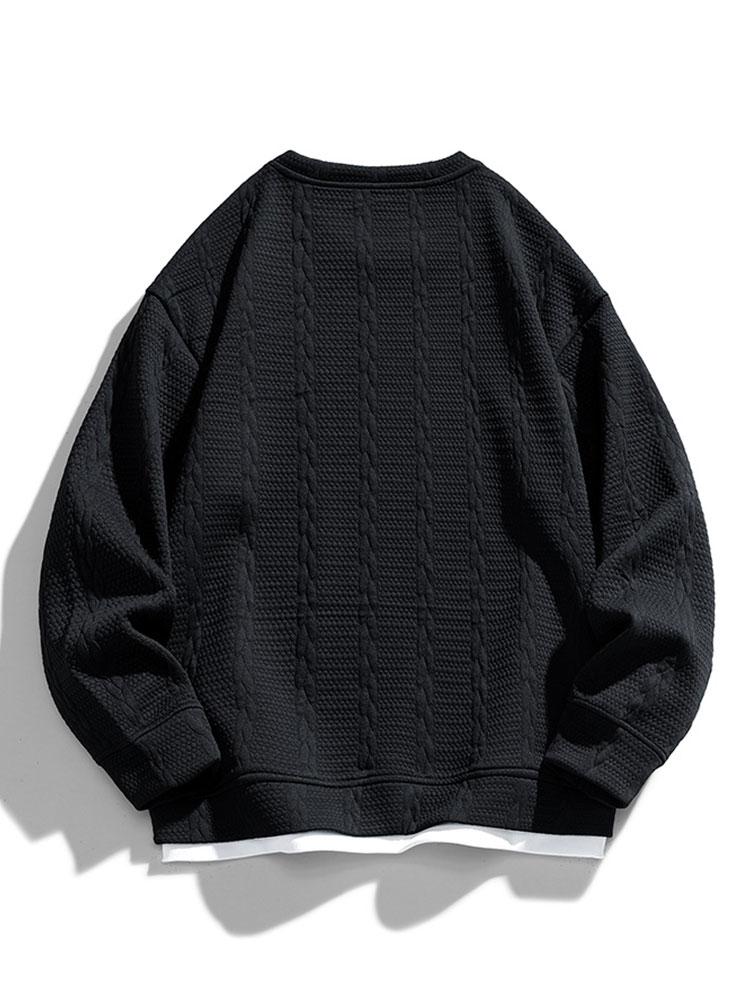 Menno | Sweater met jacquarddessin met tarwemotief en relaxte pasvorm