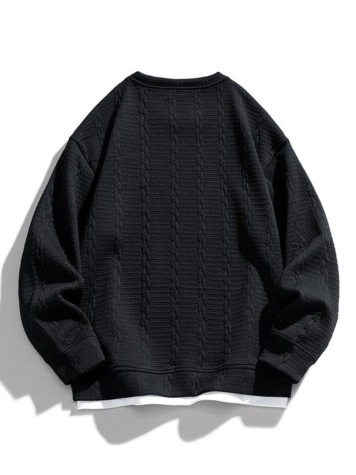 Menno | Sweater met jacquarddessin met tarwemotief en relaxte pasvorm