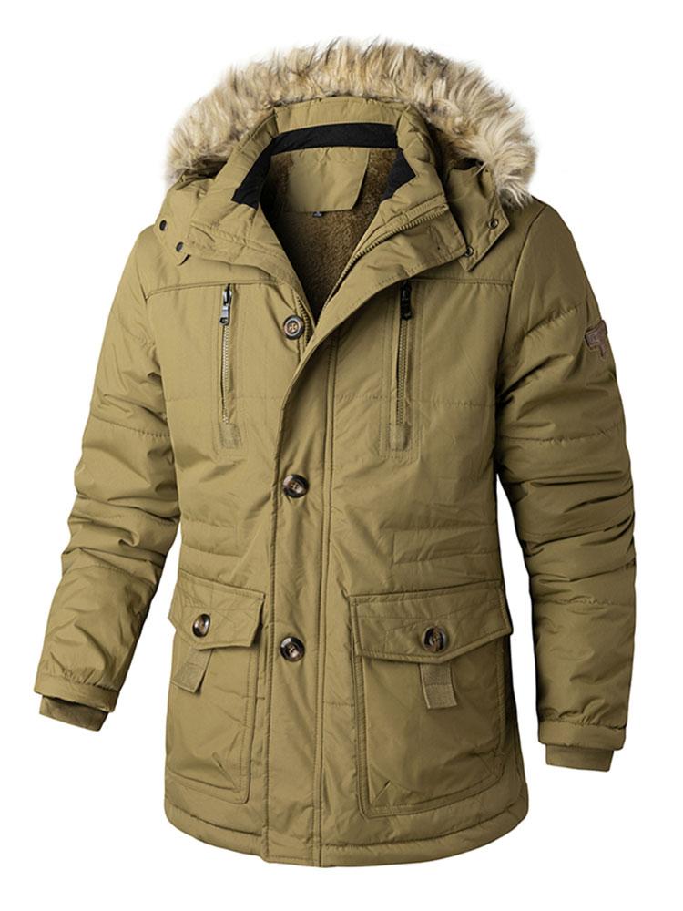 Ronald | Coat met imitatiebontkraag en afneembare capuchon