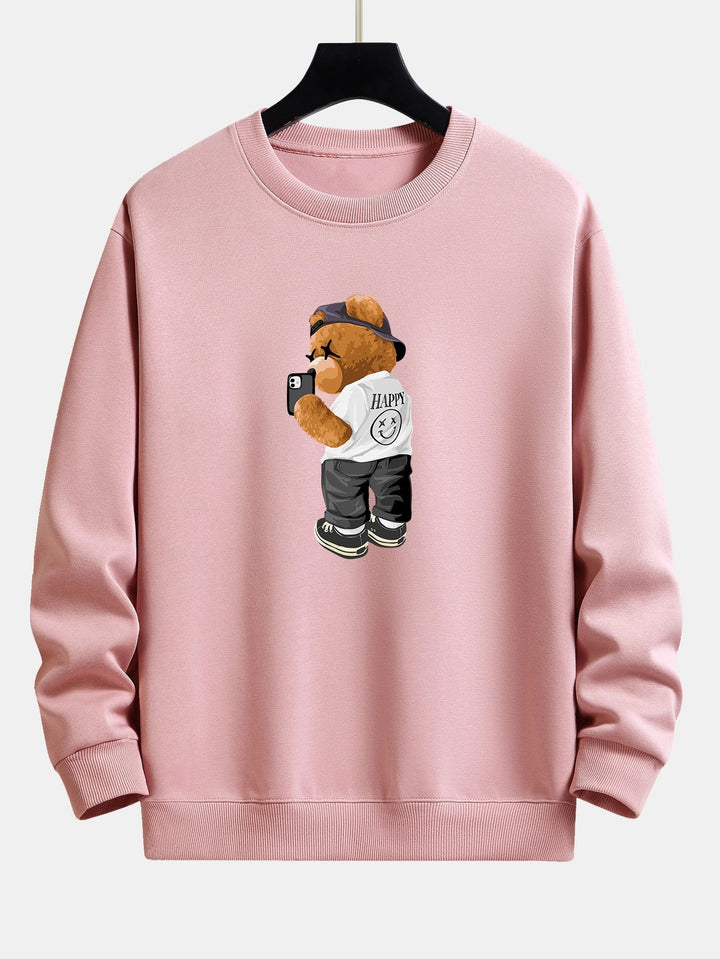 Bram | Sweater met speelse beerprint en relaxte pasvorm