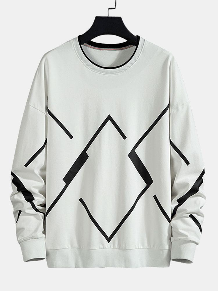 Jacob | Sweater met geometrische print en ronde hals
