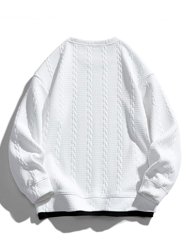 Menno | Sweater met jacquarddessin met tarwemotief en relaxte pasvorm