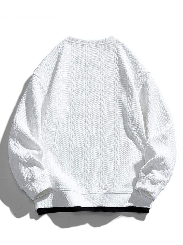 Menno | Sweater met jacquarddessin met tarwemotief en relaxte pasvorm