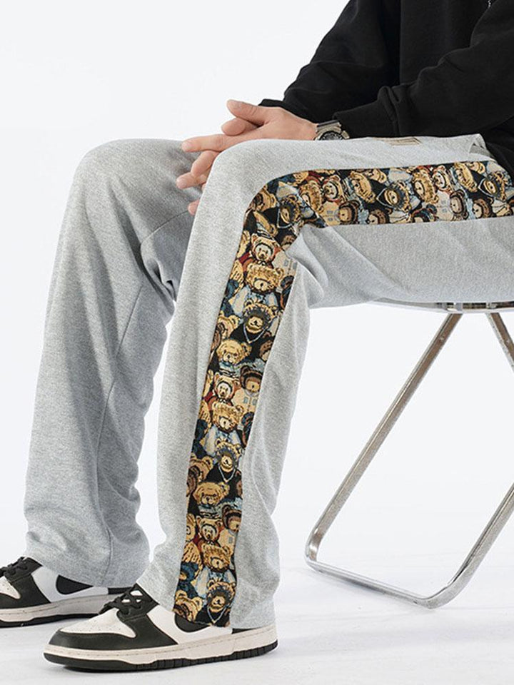 Hidde | Straight Leg Broek met Beer Print