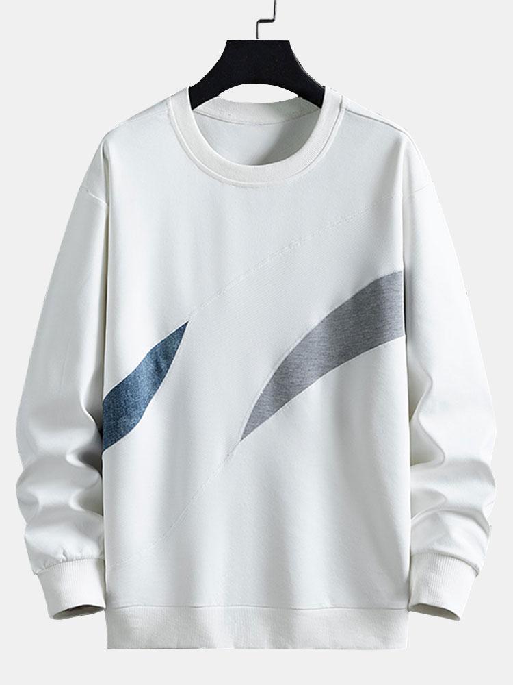 Freek | Sweater met kleurvlakken en ronde hals