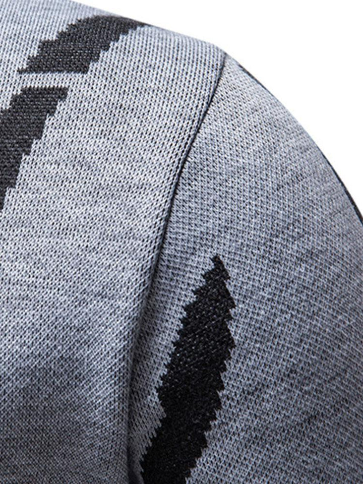 Luuk | Trui met abstracte print en opstaande kraag