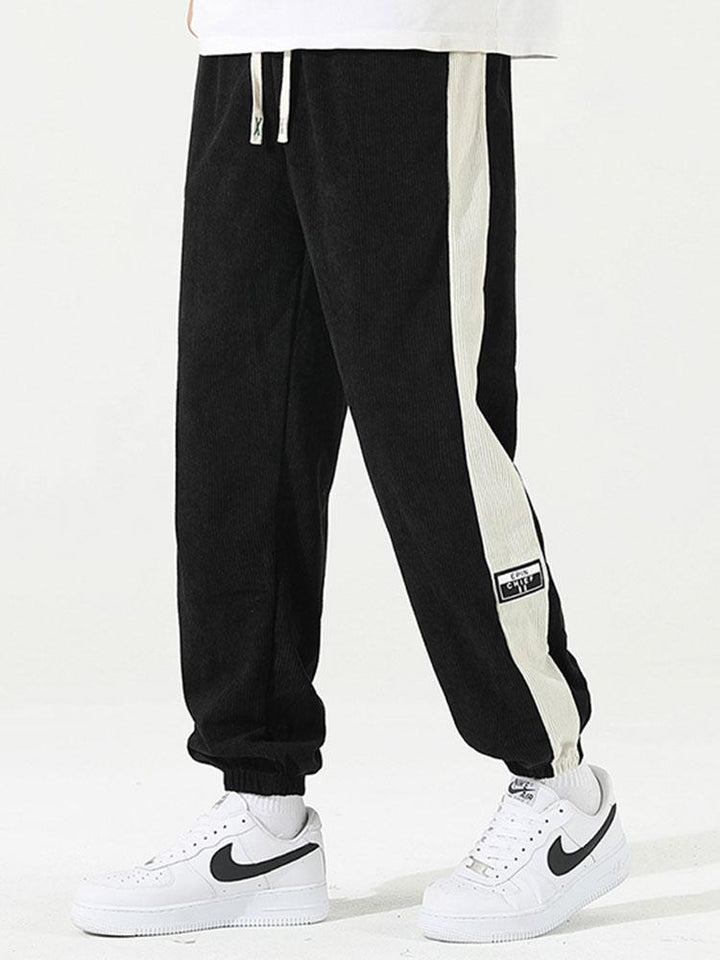 Sam | Corduroy Joggingbroek met Zijstreep