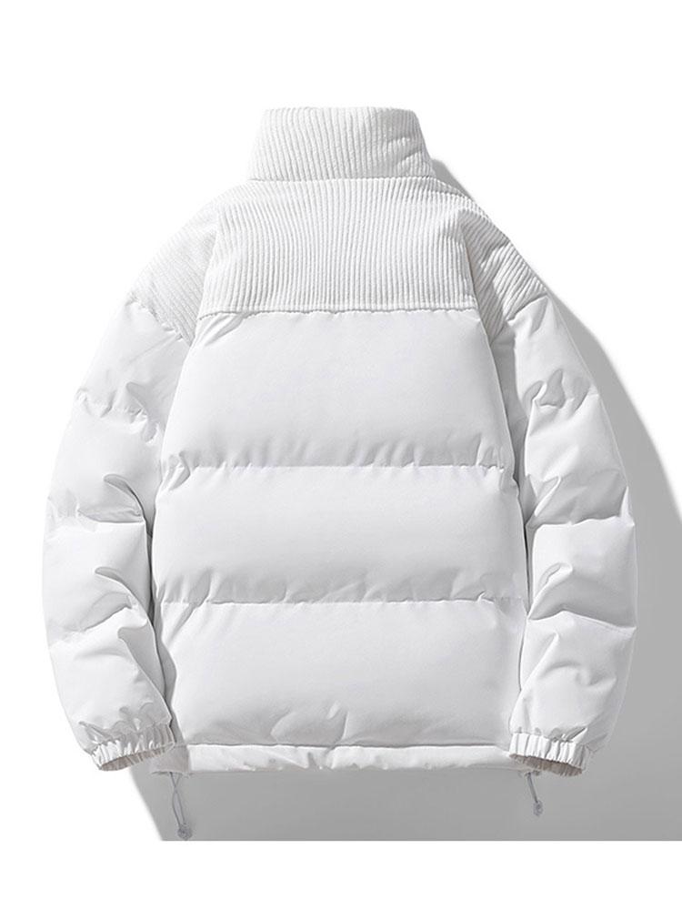 Patrick | Puffer jas met corduroy paneeldetails