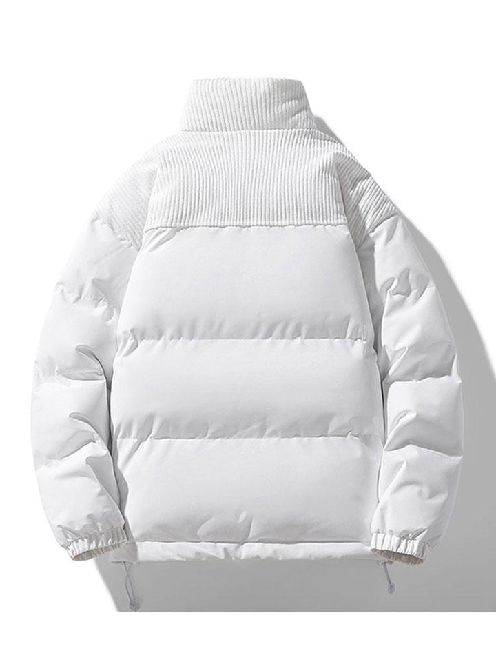 Patrick | Puffer jas met corduroy paneeldetails