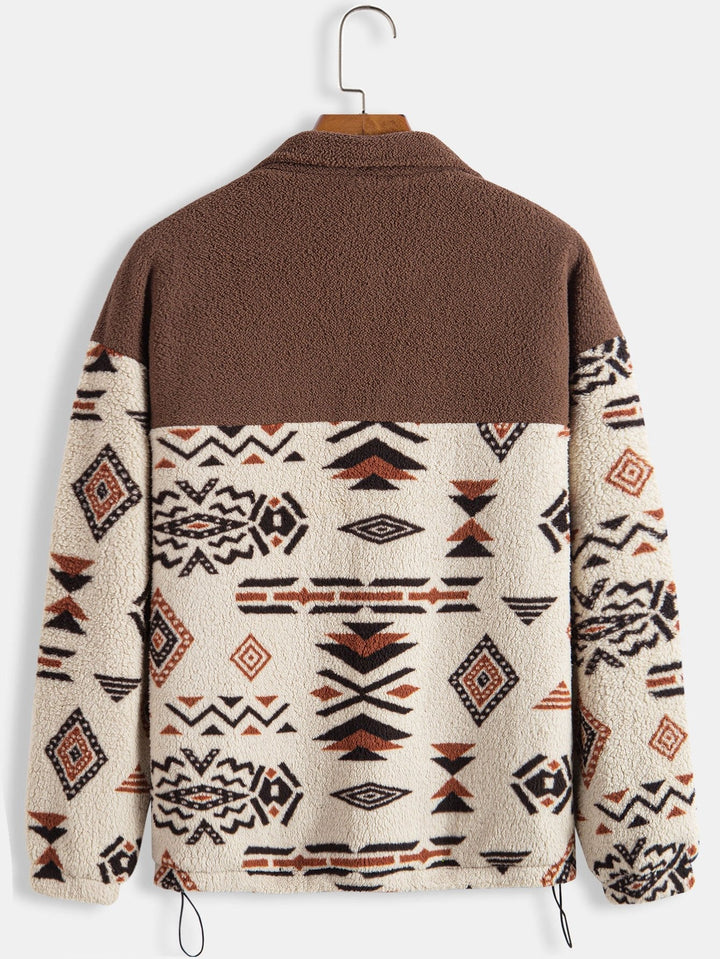 Floris | Teddyfleece jas met azteekse print