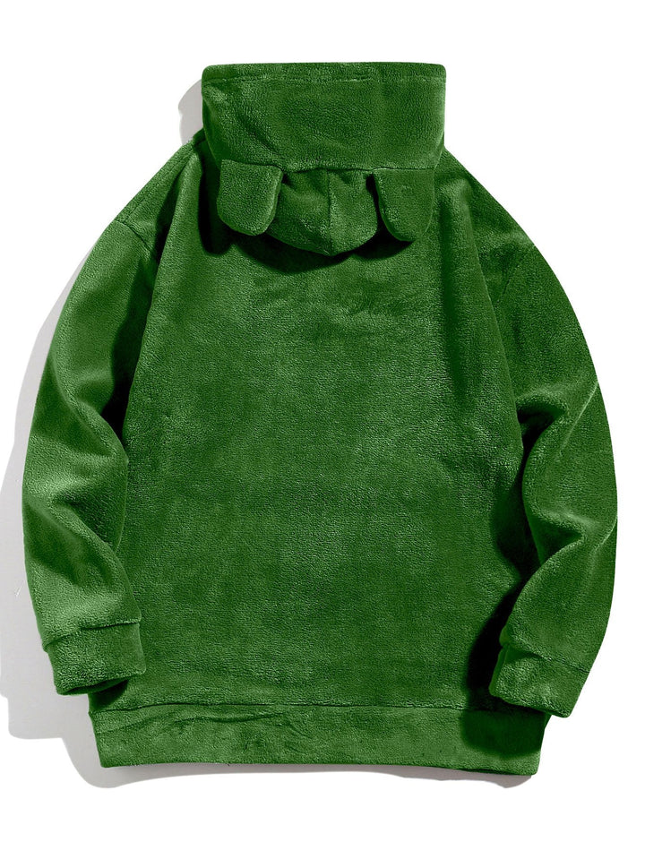 Reinier | Hoodie van teddyfleece met oortjes en relaxte pasvorm