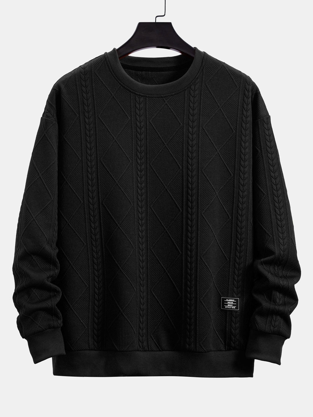 Wout | Sweater met geometrisch jacquarddessin en relaxte pasvorm