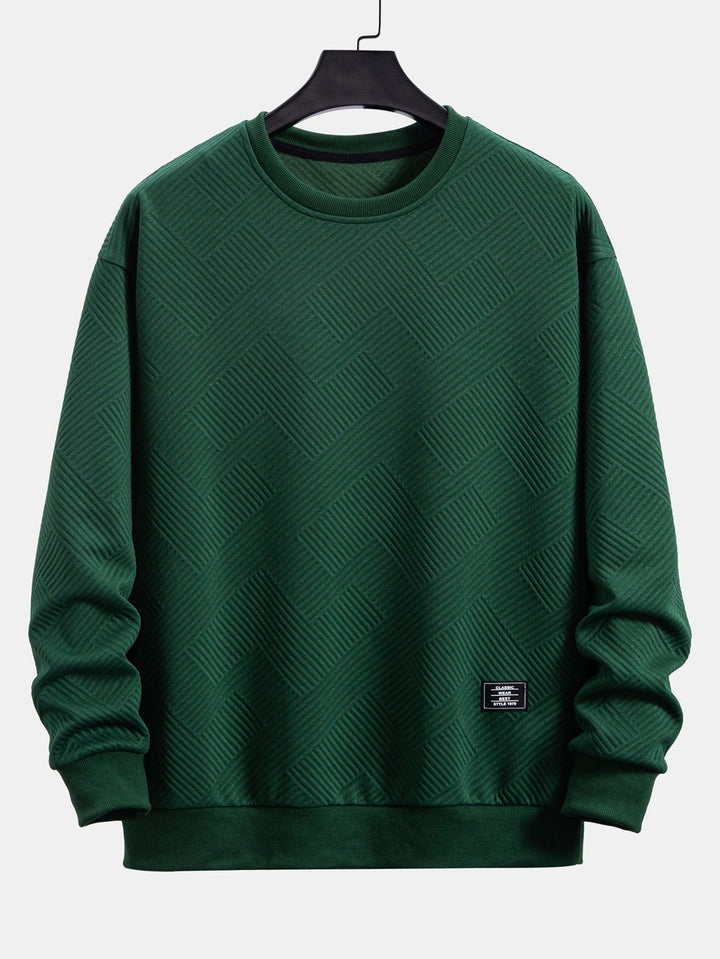 Thomas | Sweater met geometrische strepen en relaxte pasvorm