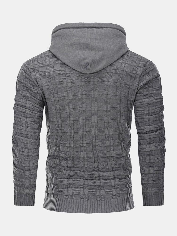 Gerard | Slim-fit trui met capuchon en ruitpanelen