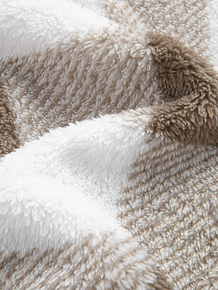 Gerard | Geruite teddyfleece jas met capuchon