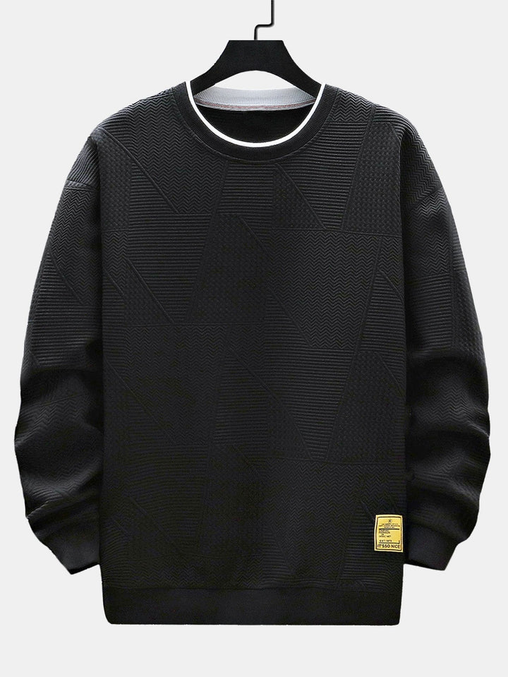 Albert | Sweater met geometrisch streepjacquard en relaxte pasvorm