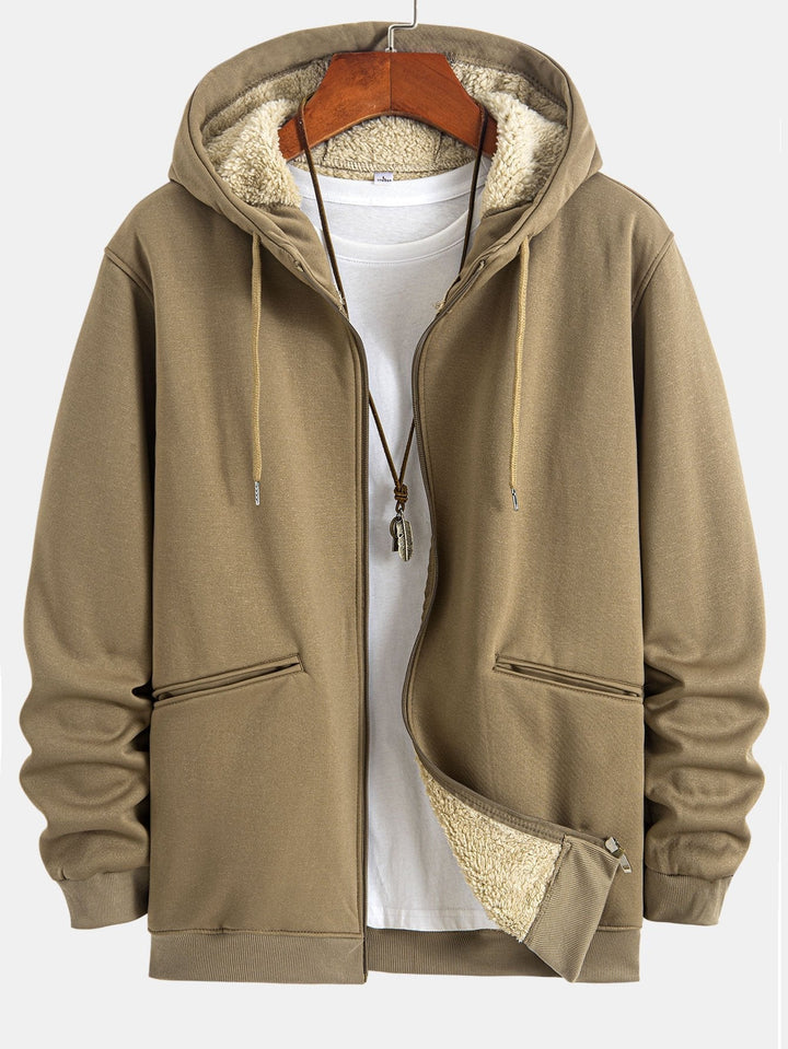 Gert | Hoodie met teddyvoering en ritssluiting