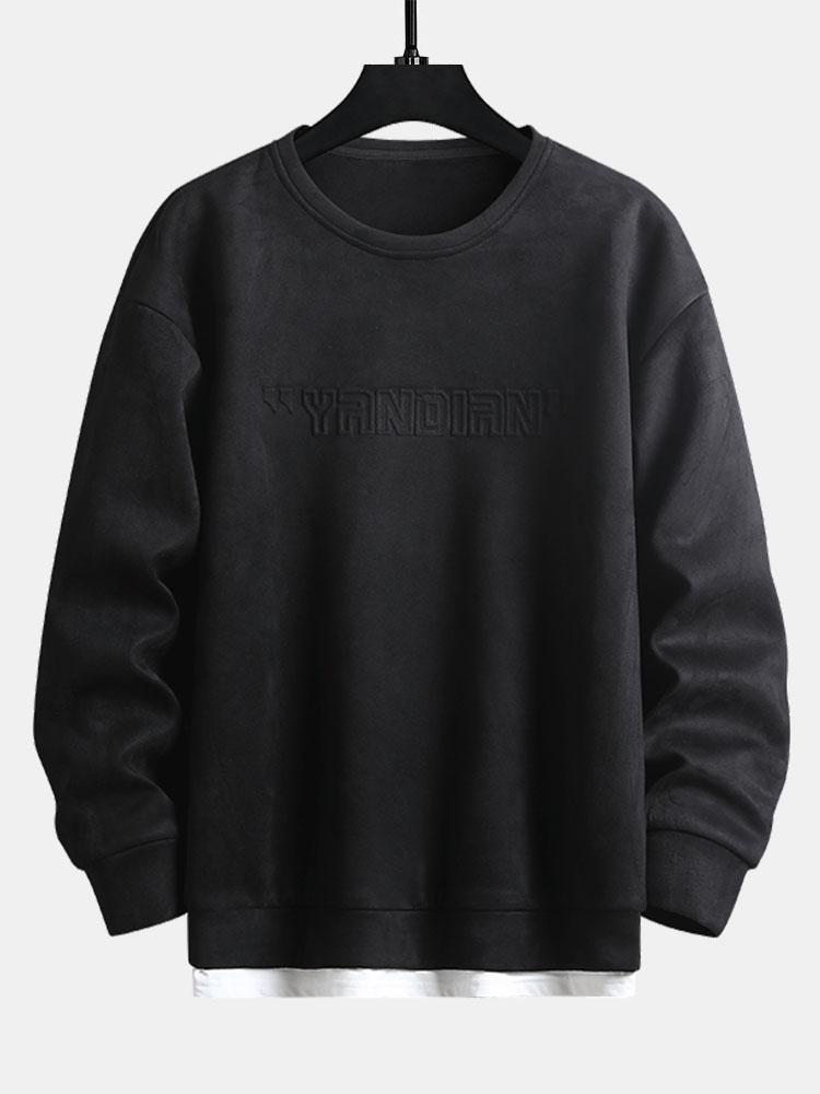 Alexander | 2-in-1 sweater in suèdelook met ronde hals