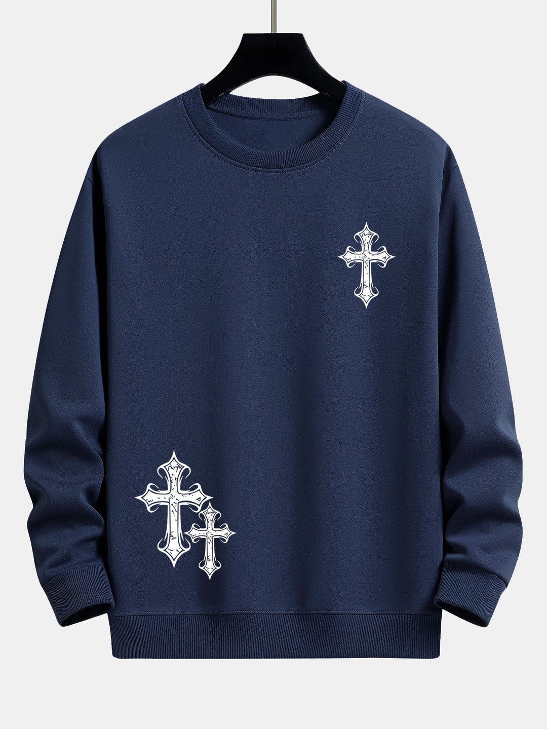Roel | Sweater met kruisprint en relaxte pasvorm