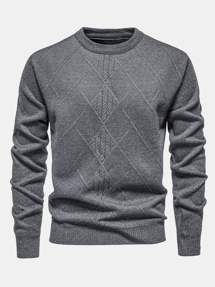 Rens | Trui met geometrisch ruitpatroon